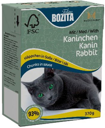 Bozita Natvoer Katten Tetra Feline Konijn chunks in sauce 370 gram 